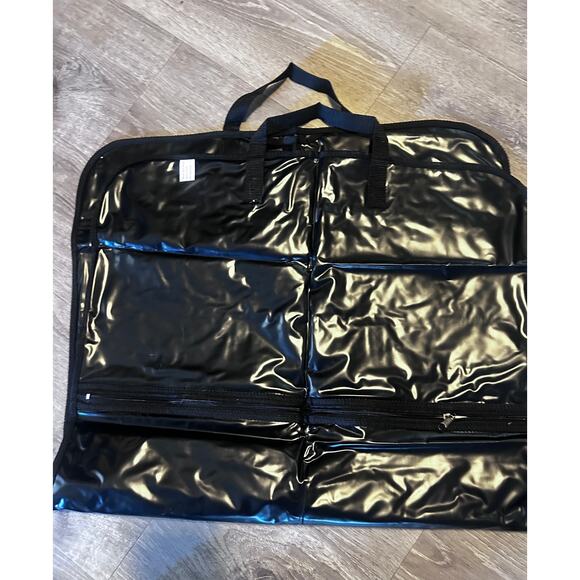 Mens Wearhouse Garment black Nylon waterproof Travel Bag zipper w/ handle new - Picture 3 of 5